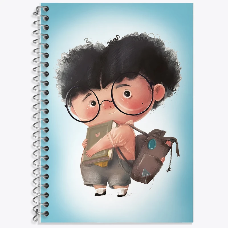 دفتر زبان 50 برگ خندالو مدل دو خط طرح پسرانه کد F8381