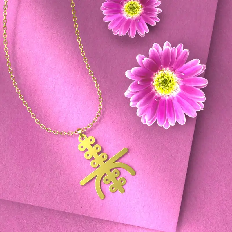 گردنبند طلا 18 عیار زنانه مدوپد مدل هندسی کد F3-1-1226