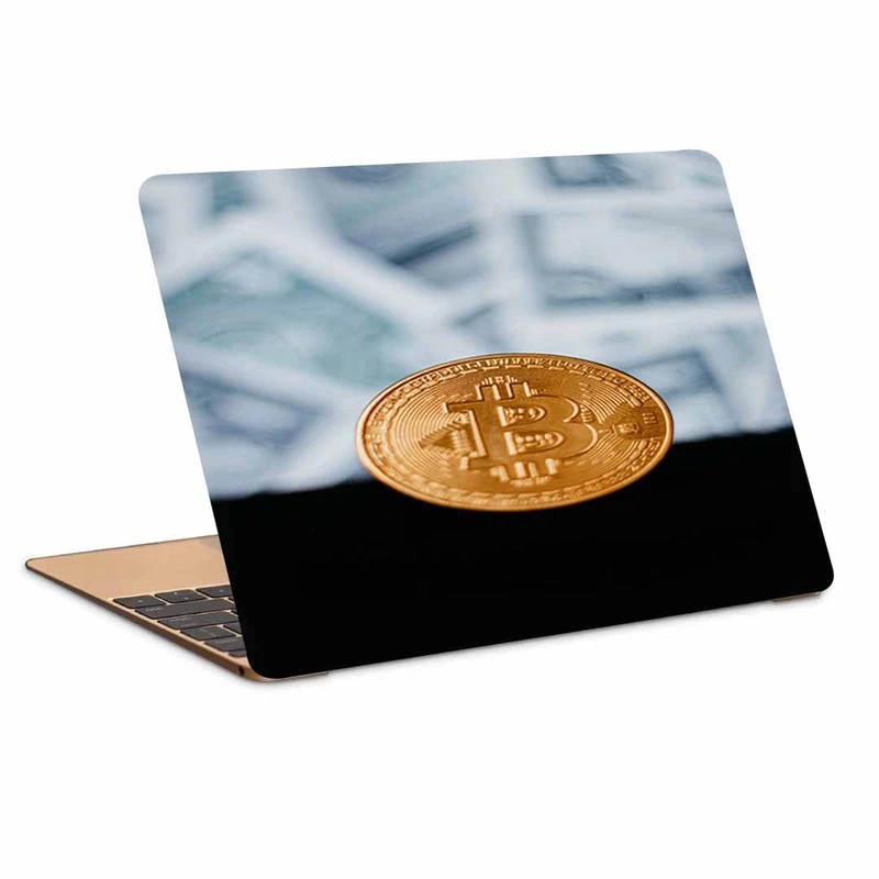 استیکر لپ تاپ طرح bitcoinکد p-1133مناسب برای لپ تاپ 15.6 اینچ