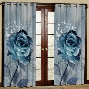 پرده مدل گل رز هازان پانچی کد 1031 سایز 140x200 سانتی متر