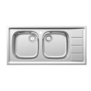 سینک ظرفشویی استیل توکار دو لگنه پلی استیل مدل پارما کد 158