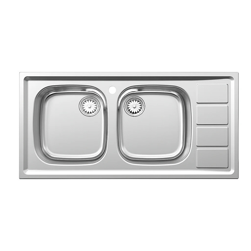 سینک ظرفشویی استیل توکار دو لگنه پلی استیل مدل پارما کد 158