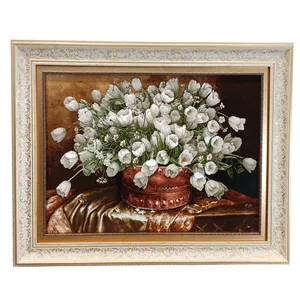 تابلو فرش دستباف مدل گل های لاله کد 117