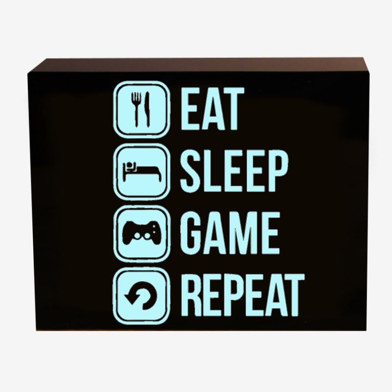 لایت باکس مدل Eat Sleep Game Repeat