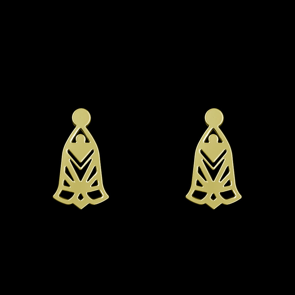 گوشواره طلا 18 عیار زنانه مدوپد مدل هندسی کد GA1-10429