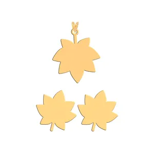 نیم ست طلا 18 عیار زنانه فرشته مدل برگ  WHSL-000180