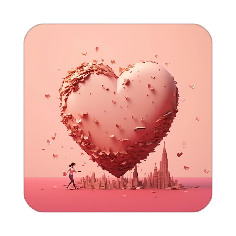 زیر لیوانی کاکتی مدل عاشقانه کد mp12782