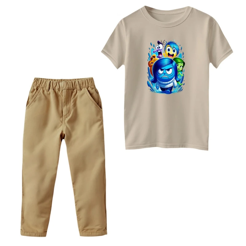 ست تی‌شرت و شلوار دخترانه مدل انیمیشن درون و بیرون کد 9