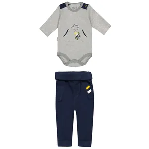 ست بادی آستین بلند و شلوار نوزادی نیلی مدل tokka s 2022