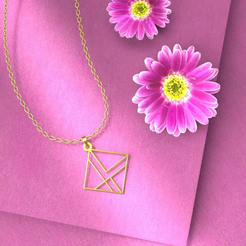 گردنبند طلا 18 عیار زنانه مدوپد مدل هندسی کد F3-1-1062