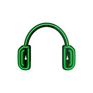 چراغ دیواری نئون دیزاین طرح Headphone-BL_GR