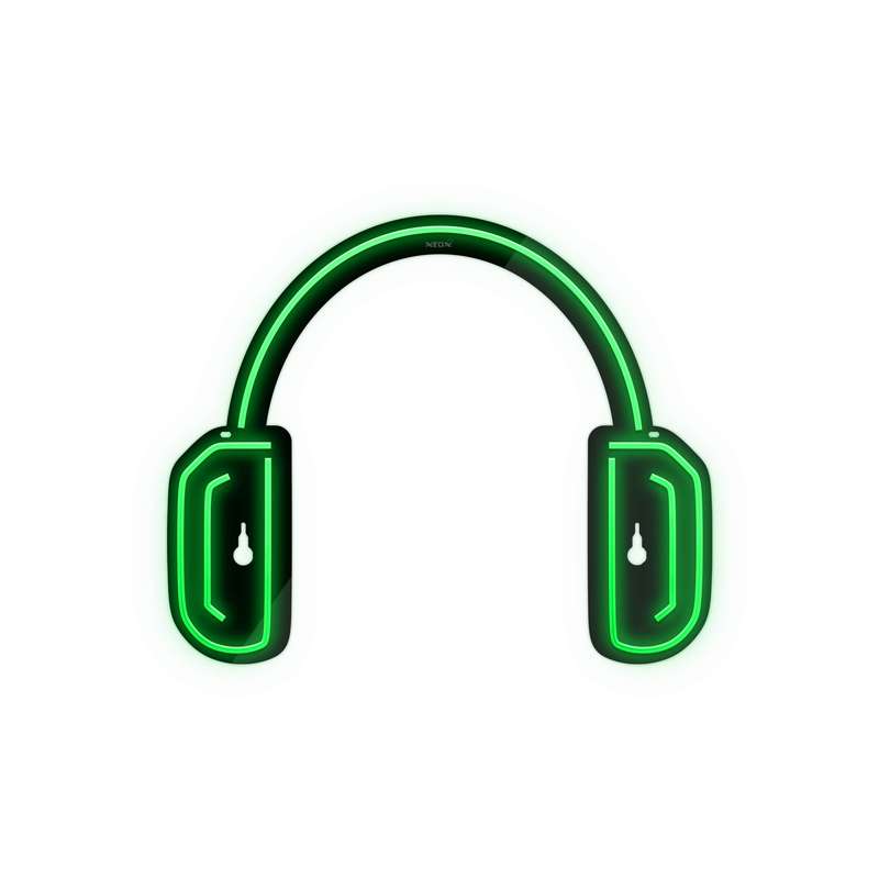 چراغ دیواری نئون دیزاین طرح Headphone-BL_GR