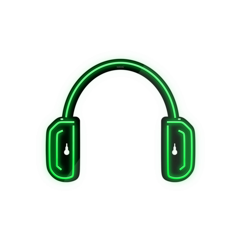 چراغ دیواری نئون دیزاین طرح Headphone-BL_GR
