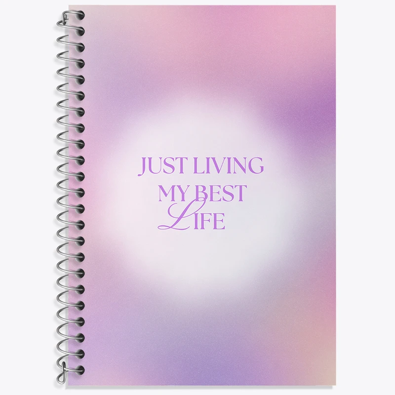 دفتر زبان 50 برگ خندالو مدل دو خط طرح Just Living My Best Life کد N2360