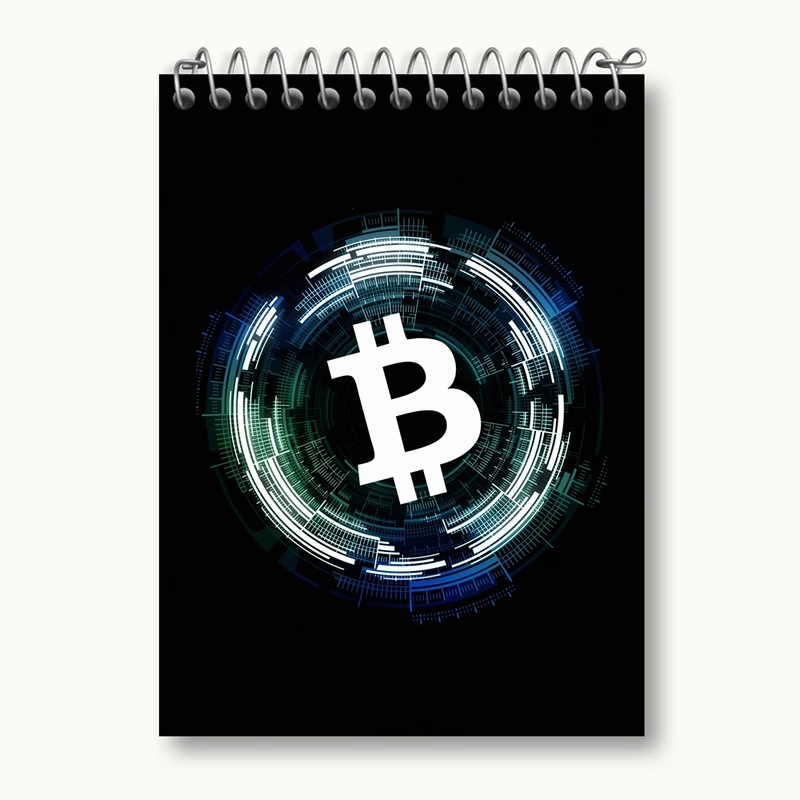دفتر یادداشت 50 برگ خندالو مدل ارز دیجیتال بیت کوین کد 10872