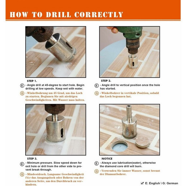 مته گردبر شیشه مدل t08 سایز 8 میلیمتر