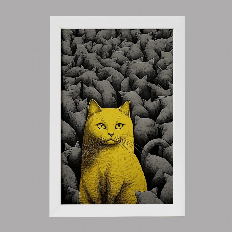 تابلو خندالو مدل گربه (Cat) کد F2891