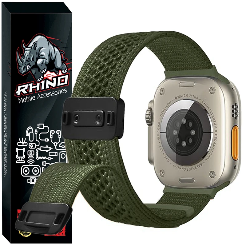 بند راینو مدل Weaving Nylon مناسب برای ساعت هوشمند ورنا W45 Max / W49 Ultra / T45 Pro Max