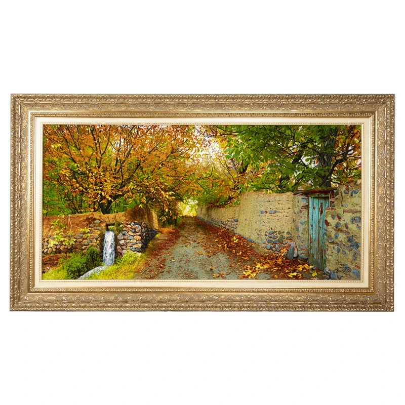 تابلو فرش دستباف سی پرشیا طرح منظره کوچه باغ پاییزی کد 904258