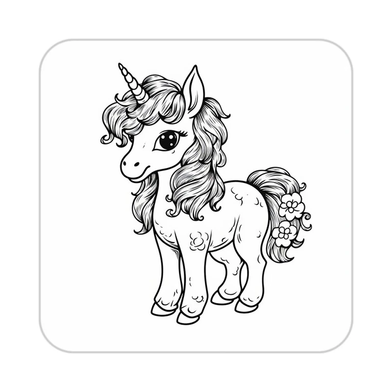 زیر لیوانی کاکتی طرح اسب تک شاخ و یونیکورن مدل mp31293