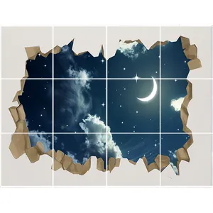 تایل سقفی طرح آسمان شب کد 3D2076-12 سایز 60x60 سانتی متر مجموعه 12عددی