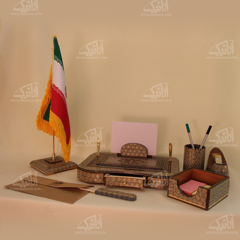 ست اداری شش پارچه‏ خاتم‏ مدل 1819100001