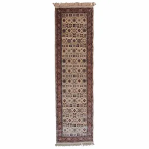 فرش ماشینی مدل قشقائی کد 436-30 زمینه کرمی