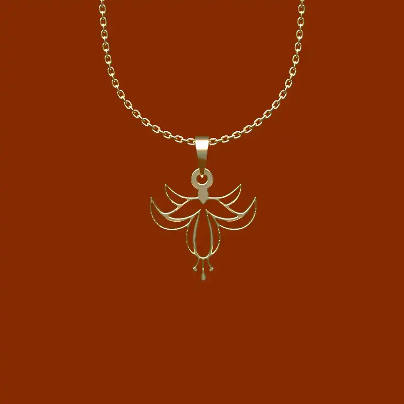 گردنبند طلا 18 عیار زنانه مدوپد مدل گل کد R2-1-1225