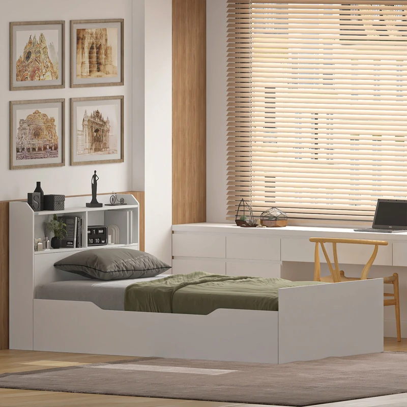 تخت‌خواب ملامینه یک و نیم نفره اعیان مدل FH987 سایز 120 * 200 سانتی‌متر