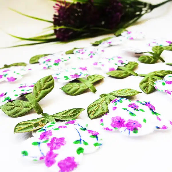 استیکر پارچه و لباس مدل گل پارچه ای کد 112 بسته 15 عددی