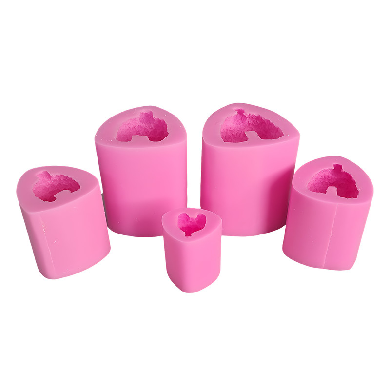 قالب شمع مدل ست کامل خرس تدی گل گلی مجموعه پنج عددی