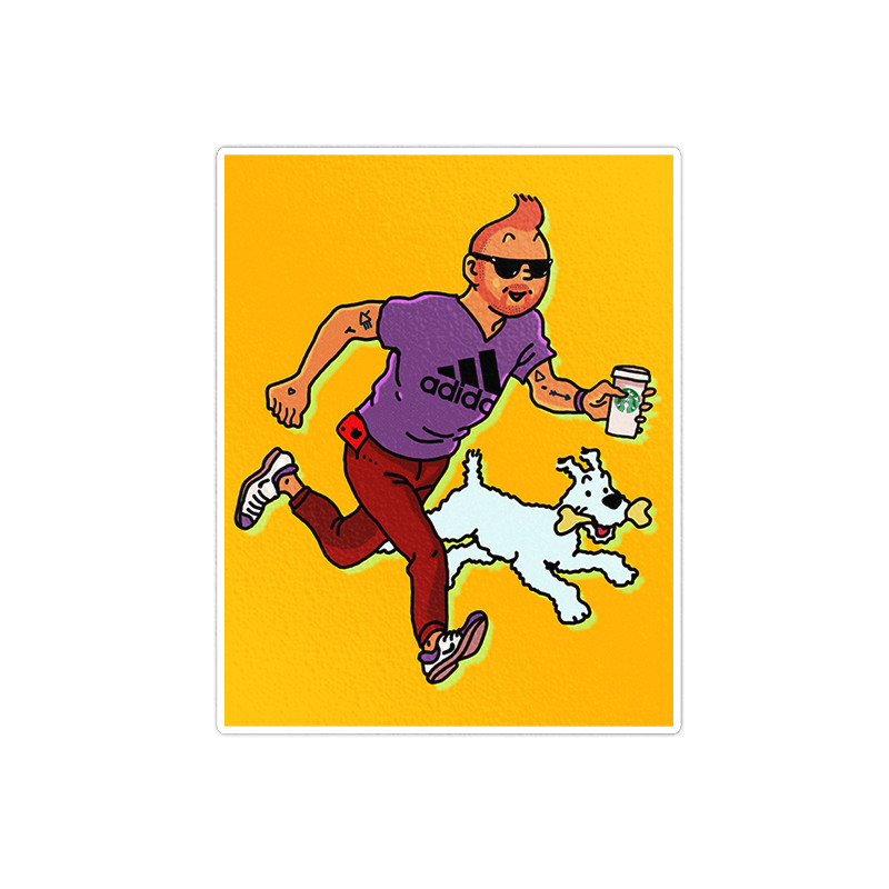 استیکر لپ تاپ ماسا دیزاین طرح TINTIN مدل STKA00113