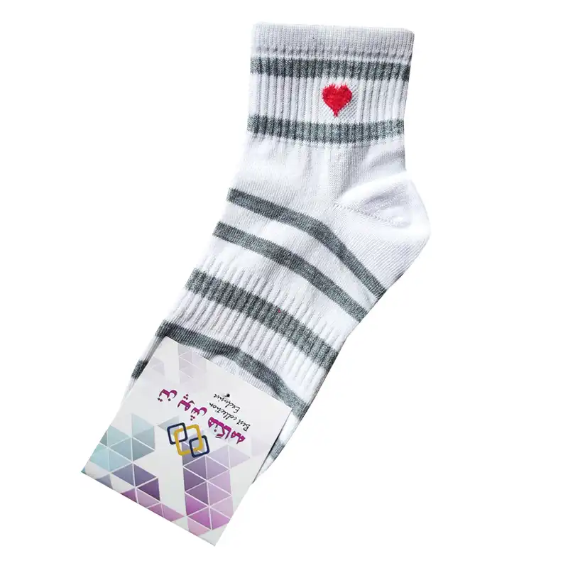 جوراب زنانه تن پوش هنگامه مدل راه راه قلبی کد WI02
