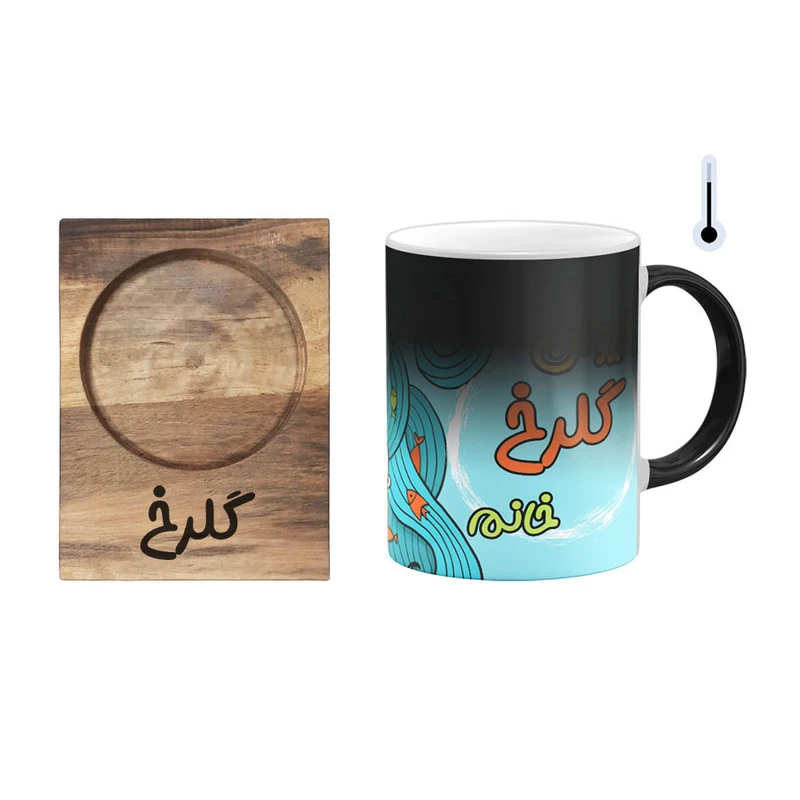 ماگ حرارتی گالری وبفر مدل گلرخ به همراه زیرلیوانی