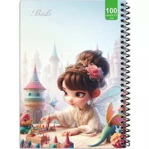 دفتر نقاشی 100 برگ بله طرح فانتزی دخترانه کد A4-N529
