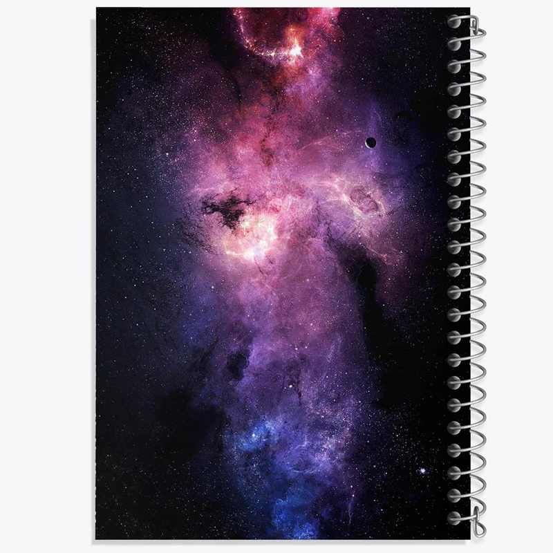 دفتر مشق 100 برگ خندالو طرح کهکشان و سیاره ها کد 25378