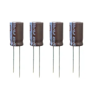 خازن الکترولیت 10 میکروفاراد 450 ولت آکسبوم مدل TEC-10450 بسته 4 عددی