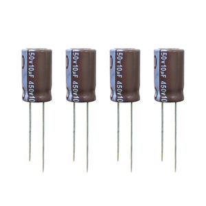 خازن الکترولیت 10 میکروفاراد 450 ولت آکسبوم مدل TEC-10450 بسته 4 عددی