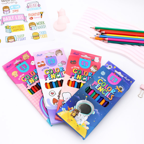 مداد رنگی 12 رنگ آنجل طرح فضانورد