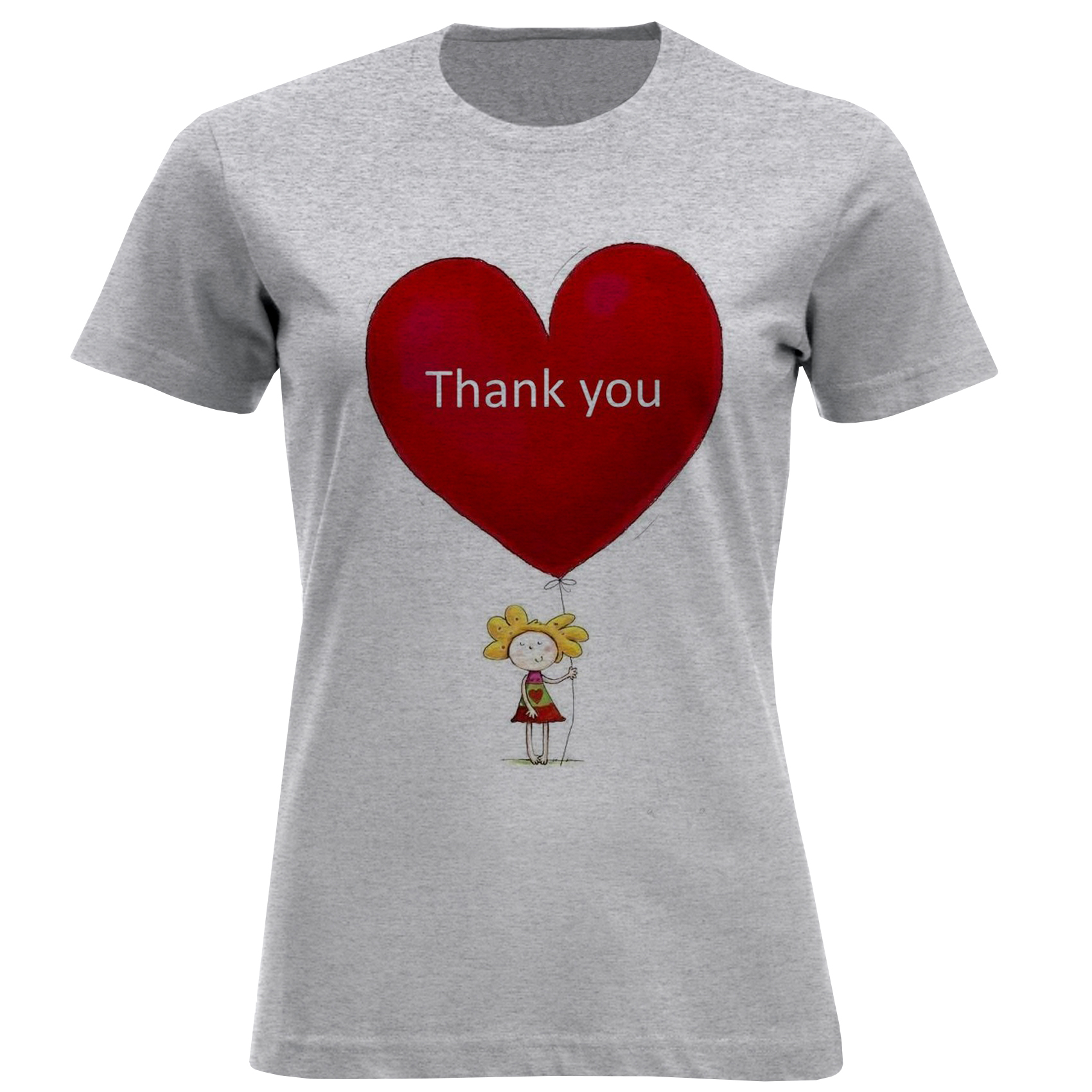 تی شرت آستین کوتاه زنانه مدل قلب ودختر F1527