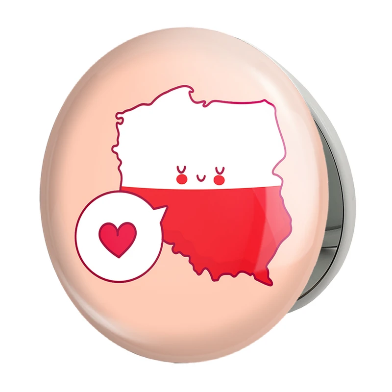 آینه جیبی خندالو طرح پرچم لهستان مدل تاشو کد 20496 