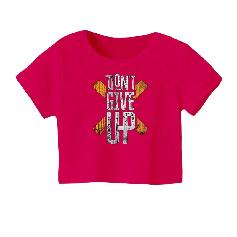 کراپ‌ تی‌شرت آستین کوتاه زنانه مدل نوشته کد 7