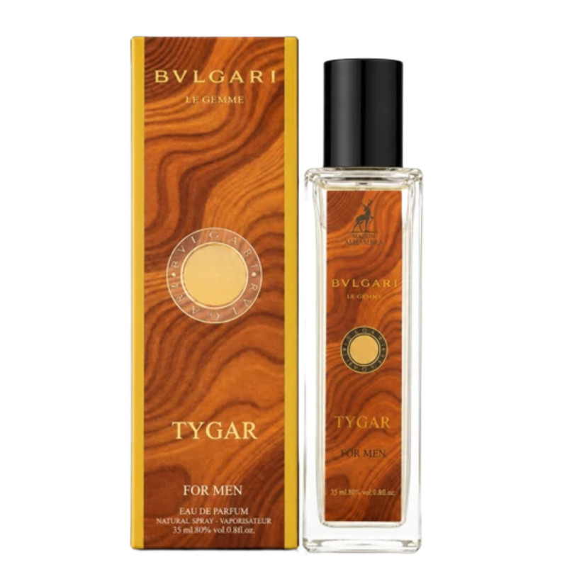 عطر جیبی مردانه الحمبرا مدل bvlgari با رایحه خنک، مرکباتی و چوبی حجم 35 میلی‌لیتر، مانداری متوسط، مناسب استفاده روز و شب در فصول بهار و تابستان