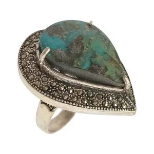 انگشتر نقره زنانه سلین کالا مدل فیروزه نیشابور ce-As025