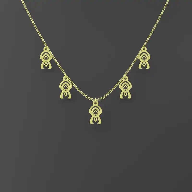 گردنبند طلا 18 عیار زنانه مدوپد مدل هندسی کد RNA10310