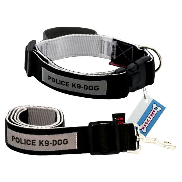  ست بند و قلاده گردنی سگ مگی پت مدل پلیس Xlarge-Police02