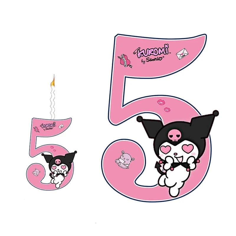 استند تولد مدل عدد 5 طرح کرومی به همراه شمع