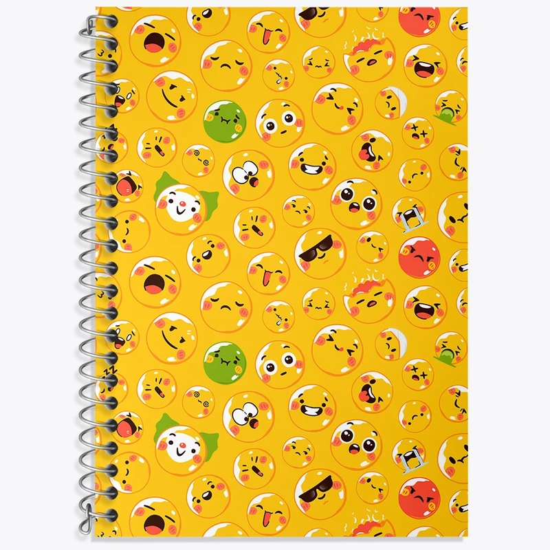 دفتر زبان 50 برگ خندالو مدل دو خط طرح ایموجی کد N611