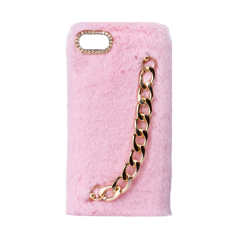 کاور طرح دخترانه دستبندی مدل خزدار پشمالو زنجیردار مناسب برای گوشی موبایل اپل iPhone 7 / 8