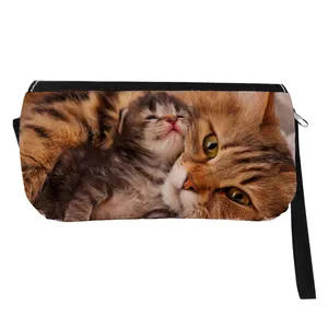 جامدادی مدل دوزیپ طرح گربه مادر و بچه گربه کد NI917